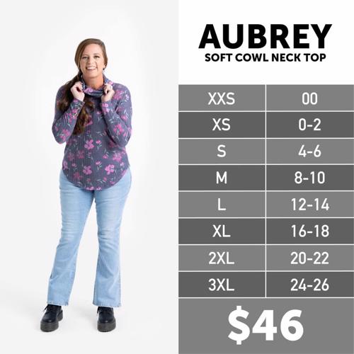Aubrey Size Chart